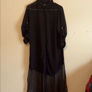 Sheer Throwover long shirt